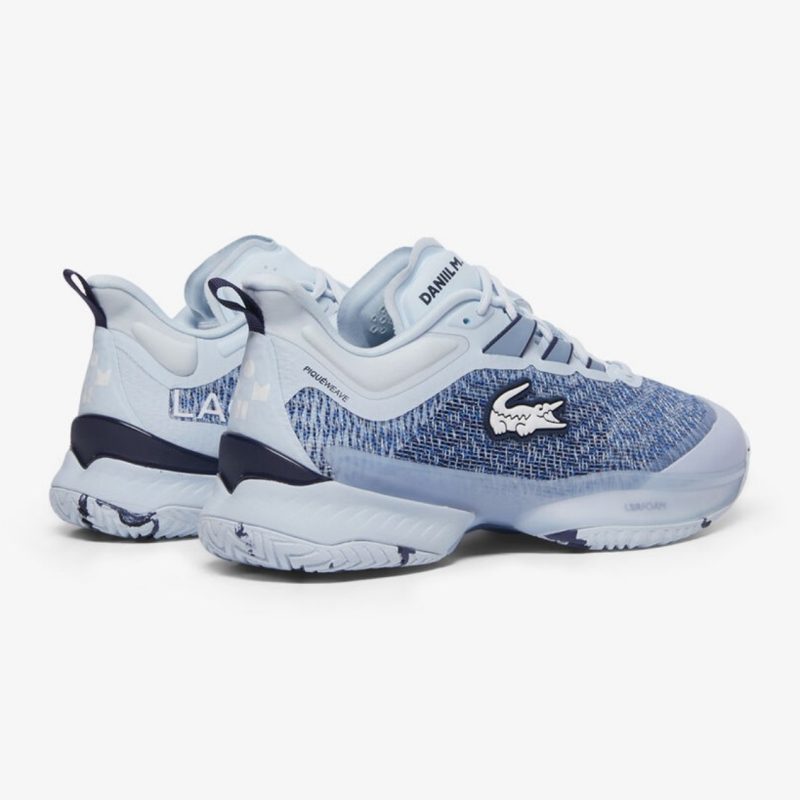 Lacoste รองเท้าเทนนิสผู้ชาย AG-LT23 Ultra X Daniil Medvedev Tennis Shoes | Light Blue/Navy ( 749SMA0090BN7 ) - Image 3