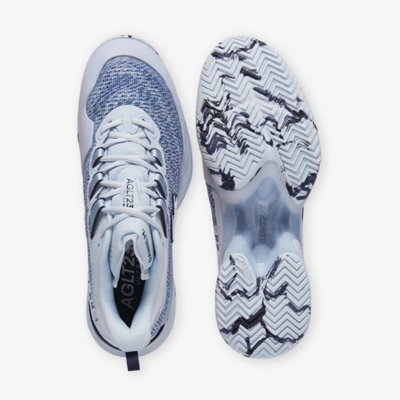 Lacoste รองเท้าเทนนิสผู้ชาย AG-LT23 Ultra X Daniil Medvedev Tennis Shoes | Light Blue/Navy ( 749SMA0090BN7 ) - Image 4