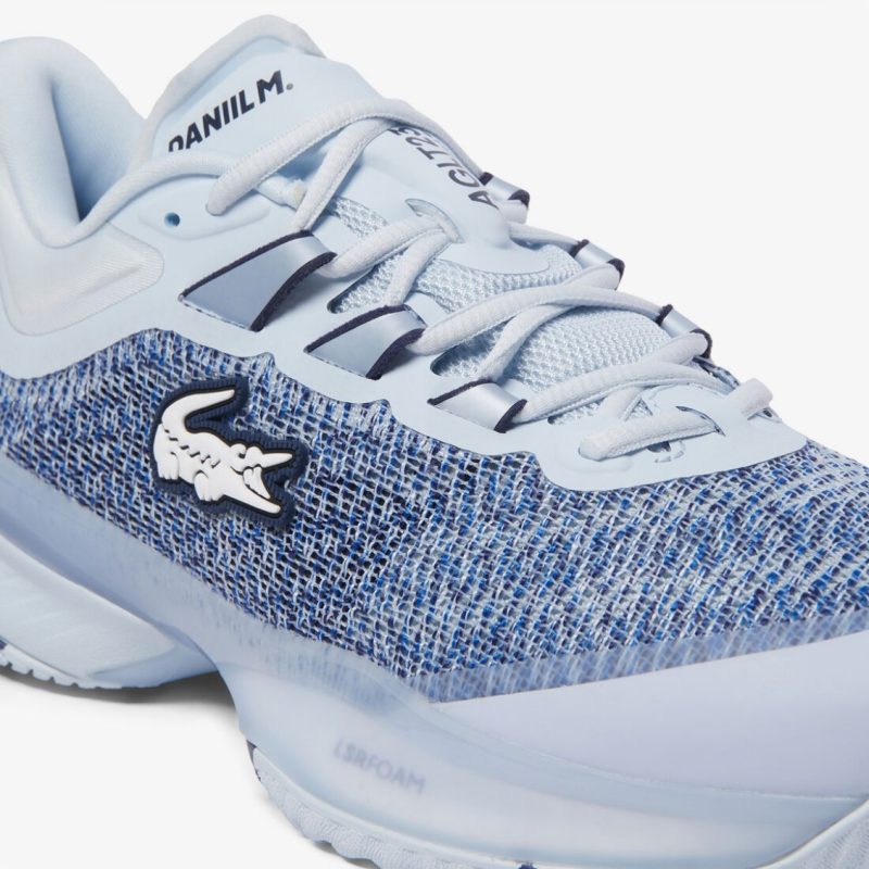 Lacoste รองเท้าเทนนิสผู้ชาย AG-LT23 Ultra X Daniil Medvedev Tennis Shoes | Light Blue/Navy ( 749SMA0090BN7 ) - Image 6