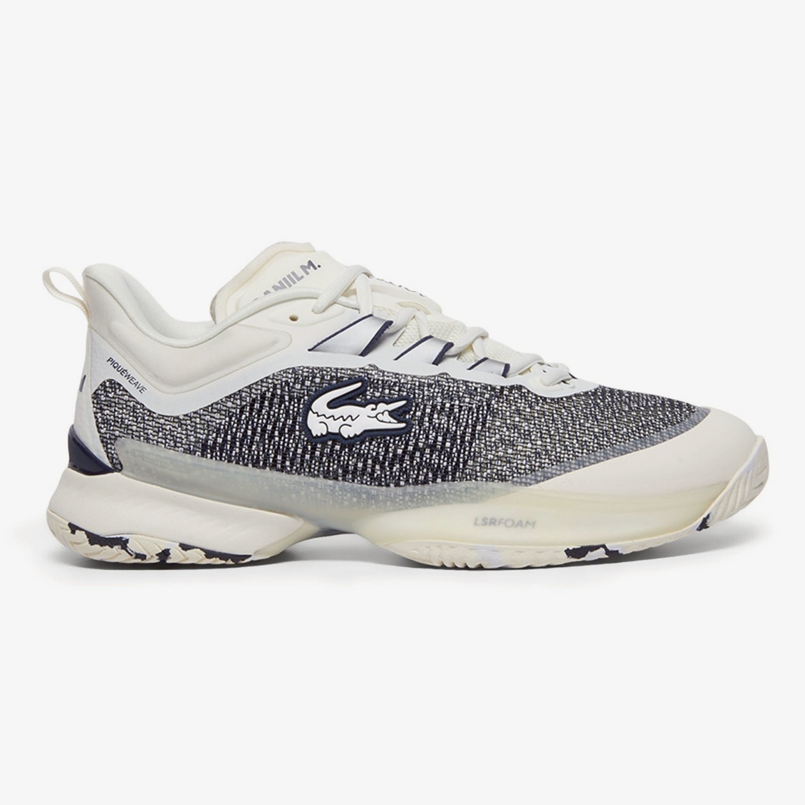 Lacoste รองเท้าเทนนิสผู้ชาย AG-LT23 Ultra X Daniil Medvedev Tennis Shoes | Off White / Navy ( 749SMA0090WN1 )