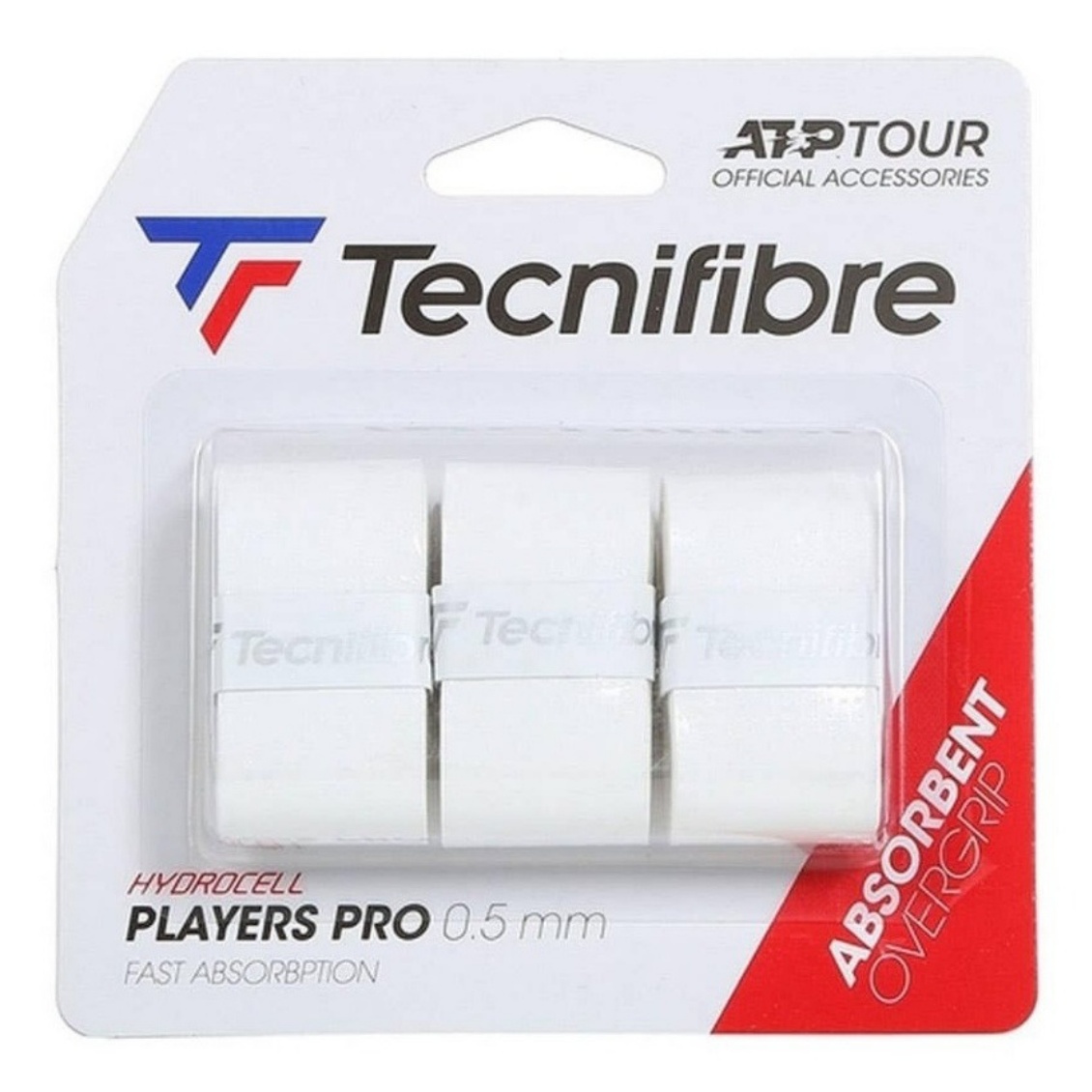 Tecnifibre เทปพันด้าม/กริ๊ปพันด้ามไม้เทนนิส Players Pro x3 Overgrips Tape Racket Tennis | White ( 52ATPPLAWH )
