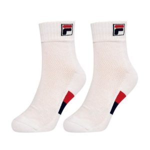FILA ถุงเท้าเทนนิส Tennis Socks | White/Red/Black ( RSKP230503UWH )