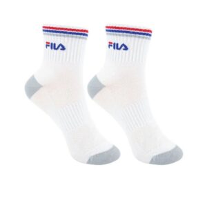 FILA ถุงเท้าเทนนิส Tennis Socks | White/Grey ( RSCT230201UWHIGRY )