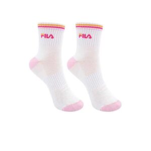 FILA ถุงเท้าเทนนิส Tennis Socks | White/Pink ( RSCT230201UWHIPIK )