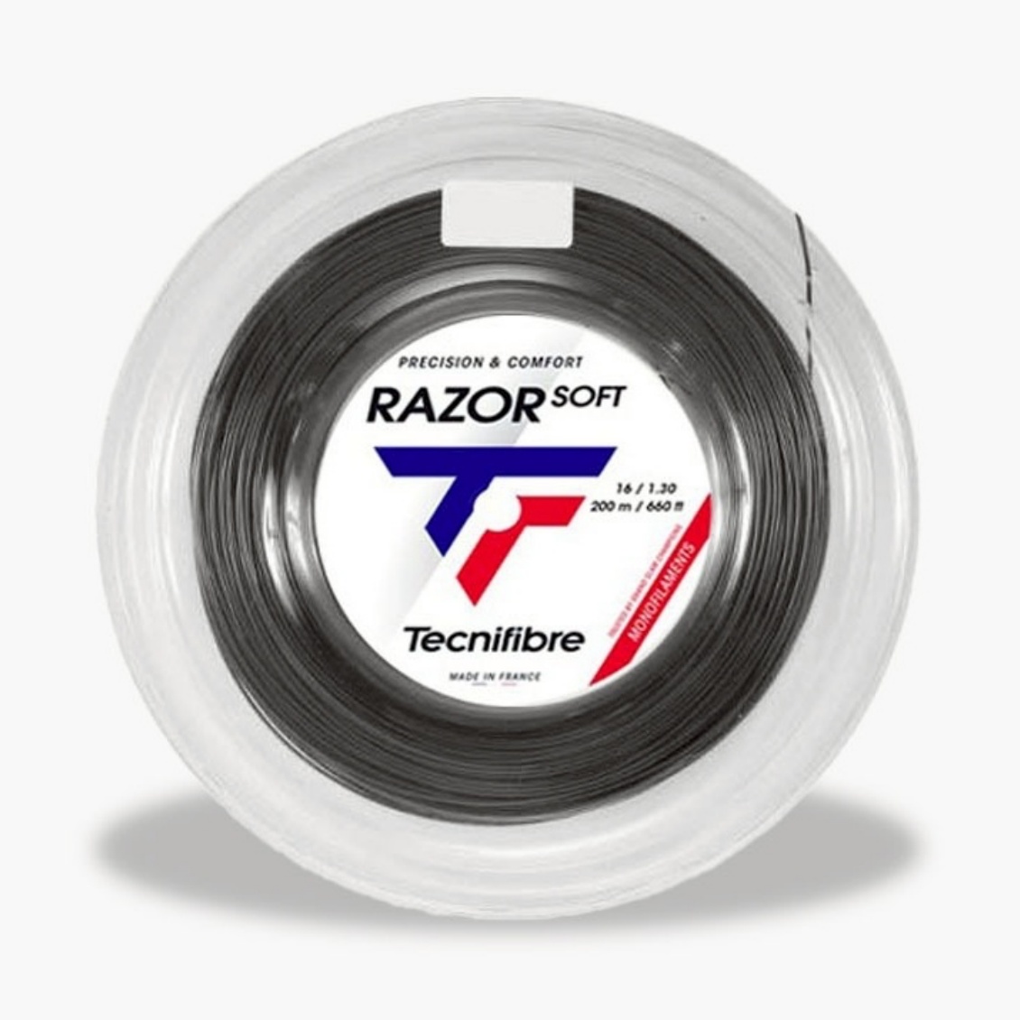Tecnifibre เอ็นไม้เทนนิสแบ่งขาย Razor Soft 17/1.25mm Tennis Strings Reel | Carbon ( 04RRAS125N )