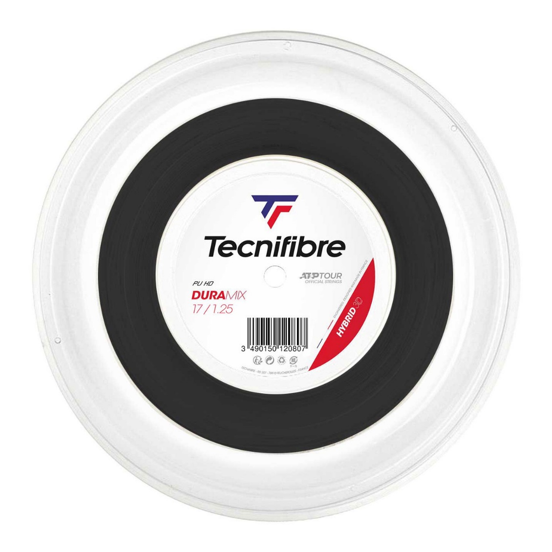 Tecnifibre เอ็นไม้เทนนิส Duramix 17/1.25mm Tennis Strings Reel | Black ( 02RDU125XB )