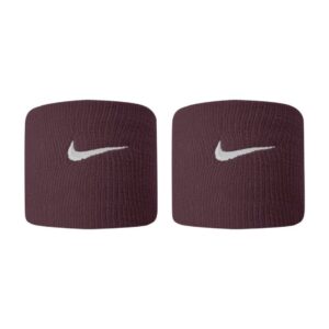Nike ปลอกรัดข้อมือเทนนิสแบบสั้น Swoosh Premier Dri-FIT Wristbands 2-Pack Wrist Band | Burgundy/White ( N0002467606 )
