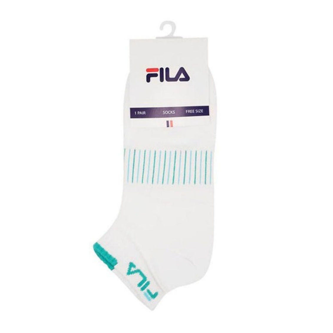 Fila ถุงเท้าเทนนิส Fila Tennis Sock | White/Green ( RBLM15102WHIGRN ) - Image 3