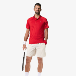 Lacoste กางเกงเทนนิสผู้ชาย Men's Tennis x Novak Djokovic Shorts | White / Navy Blue ( GH741300XDE )