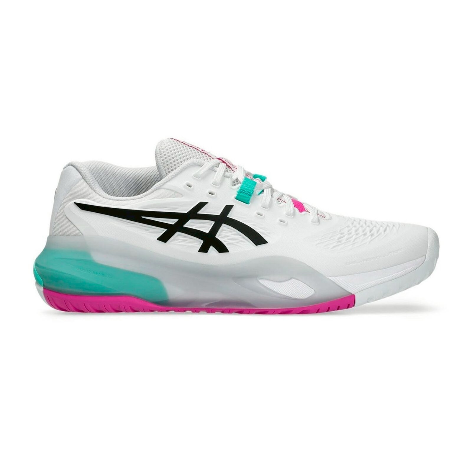 Asics รองเท้าเทนนิสผู้ชาย Gel-Resolution X (2E) Wide | White/Aurora Green ( 1041A487-103 )