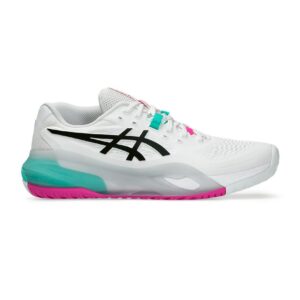 Asics รองเท้าเทนนิสผู้ชาย Gel-Resolution X (2E) Wide | White/Aurora Green ( 1041A487-103 )