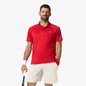 Lacoste เสื้อเทนนิสผู้ชาย Men’s Tennis x Novak Djokovic On Court Polo Shirt | Rouge ( DH478900240 )