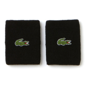 Lacoste ปลอกรัดข้อมือเทนนิสแบบยาว Men's Stretch Jersey Wristbands | Black ( RL9272 )
