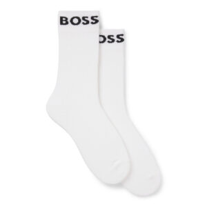 Boss ถุงเท้า Two-pack of quarter-length socks in stretch fabric | White ( 50469747-100 )