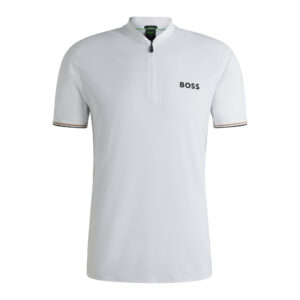 Boss เสื้อเทนนิสผู้ชาย Men's Active Slim-Fit Polo Shirt | White ( 50539093-100 )