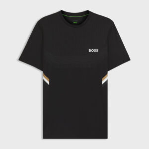 Boss เสื้อเทนนิสผู้ชาย Men's Active Slim-Fit T-shirt with moisture management | Black ( 50543329-001 )