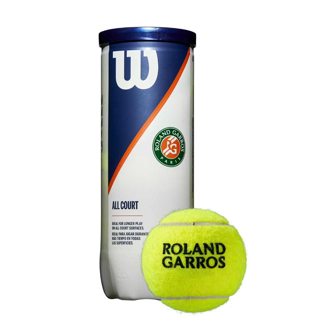 Wilson ลูกเทนนิส Roland Garros All Court Tennis Balls x 3 ( กระป๋องละ 3 ลูก ) / Yellow ( WRT126400 )