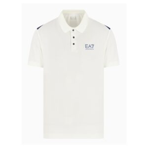 EA7 เสื้อเทนนิสผู้ชาย Pro Two-Tone Polo Shirt | White ( 7M000168AF13755U0005 )