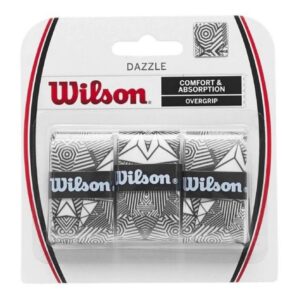Wilson เทปพันด้าม/กริ๊ปพันด้ามไม้เทนนิส Dazzle Overgrip 3 Pack Overgrip Tape Racket Tennis | Black/White ( WR8404401001 )