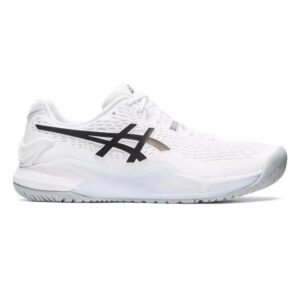 Asics รองเท้าเทนนิสผู้ชาย Men's Gel-Resolution 9 Tennis Shoes | White / Black ( 1041A330-100 )