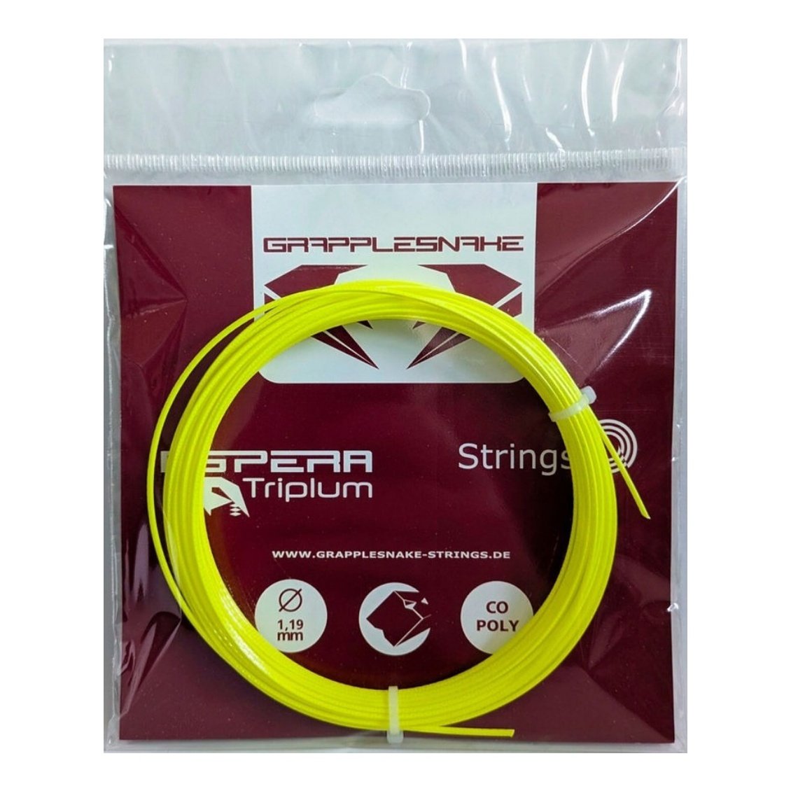 Grapplesnake เอ็นไม้เทนนิส Aspera Triplum 1.19mm Tennis String Pack | Yellow ( ASPERATRIPLUMYE )