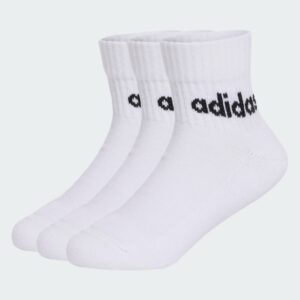 Adidas ถุงเท้าเด็ก Kid's Linear Ankle Socks 3 Pairs | White/Black ( JW8756 )