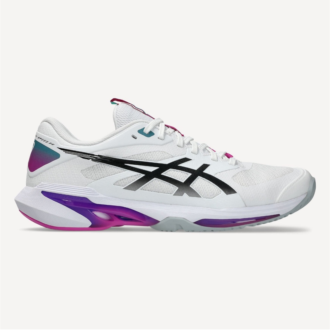 Asics รองเท้าเทนนิสผู้ชาย Solution Speed FF 4 | White/Digital Sakura ( 1041A532-101 )