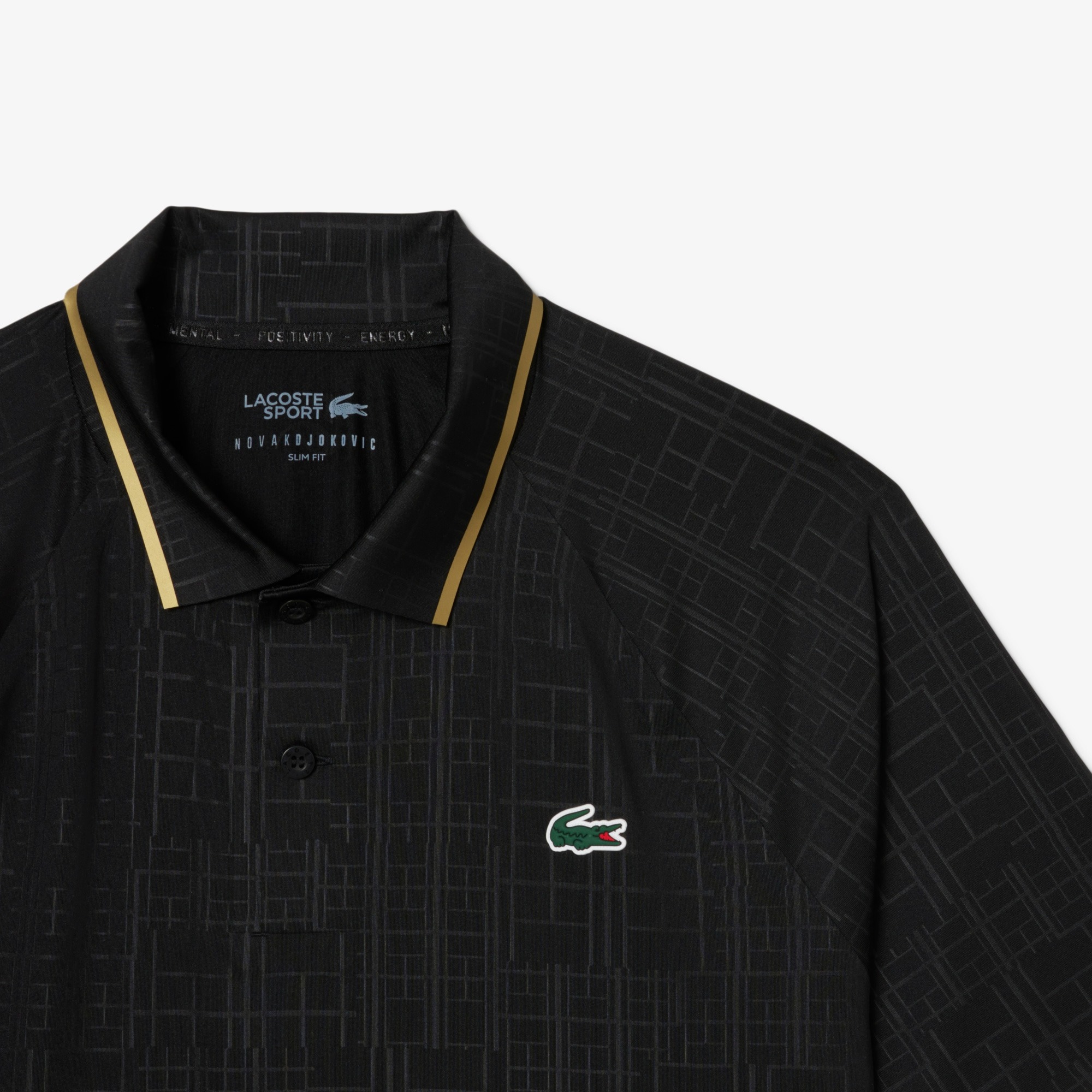 Lacoste เสื้อเทนนิสผู้ชาย Men's Tennis x Novak Djokovic On Court Polo | Black ( DH478951031 ) - Image 3