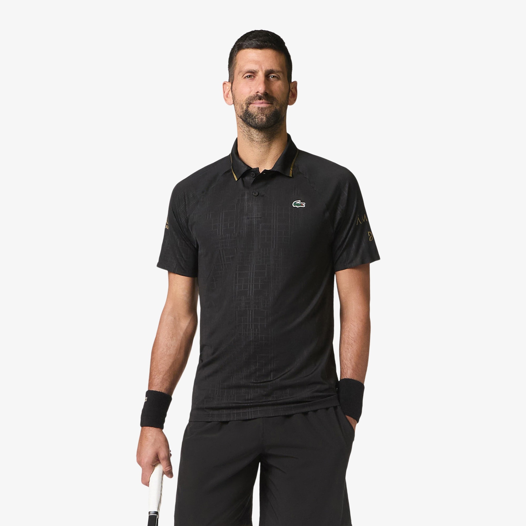 Lacoste เสื้อเทนนิสผู้ชาย Men's Tennis x Novak Djokovic On Court Polo | Black ( DH478951031 ) - Image 7