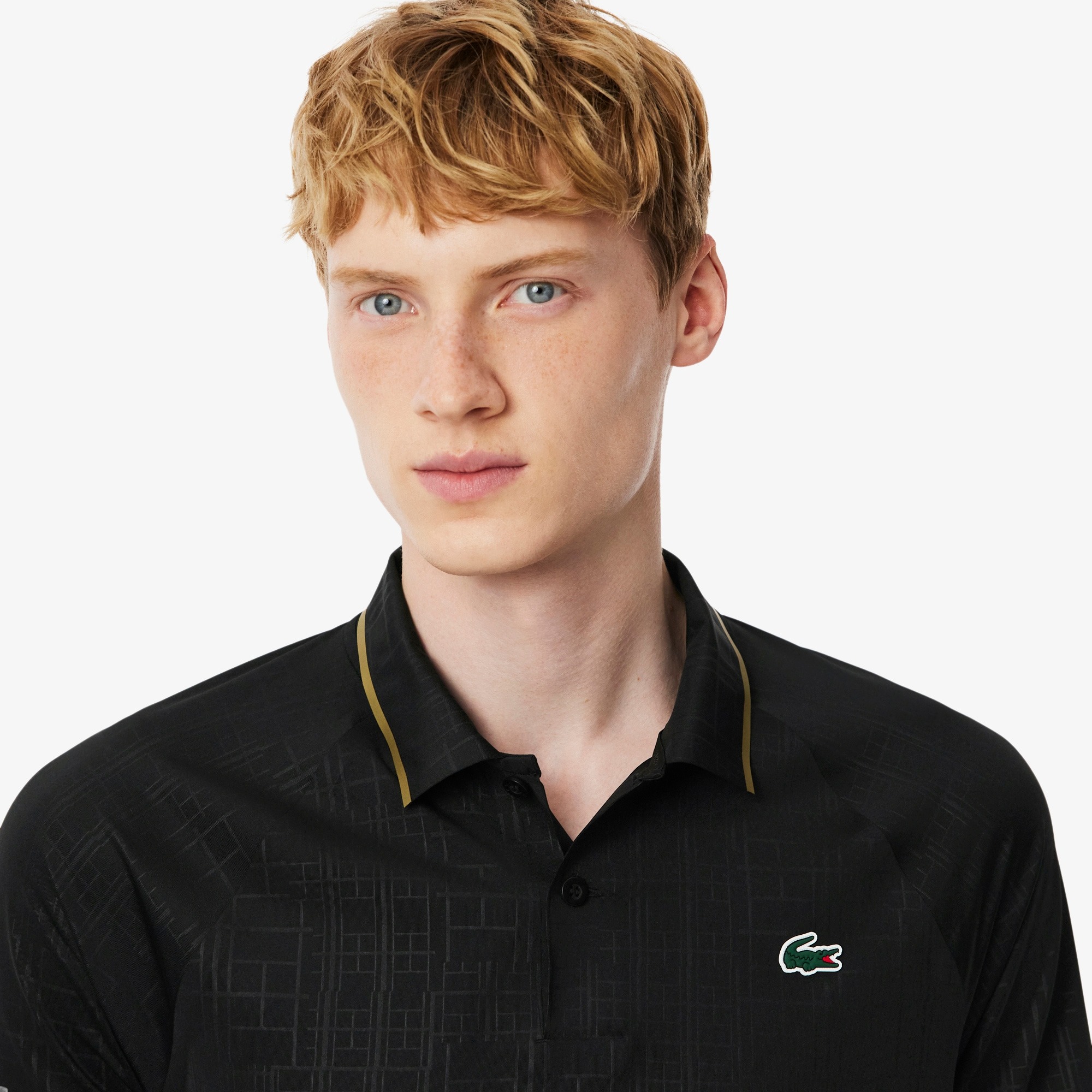 Lacoste เสื้อเทนนิสผู้ชาย Men's Tennis x Novak Djokovic On Court Polo | Black ( DH478951031 ) - Image 9