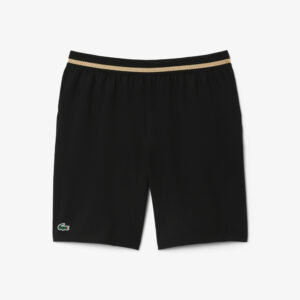 Lacoste กางเกงเทนนิสผู้ชาย Men's Tennis x Novak Djokovic Shorts | Black/Yellow ( GH7413519FI )