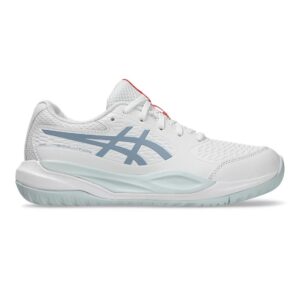 Asics รองเท้าเทนนิสเด็ก Kid's Gel-Resolution X Grade School Tennis Shoes | White / Grey Blue ( 1044A081-102 )