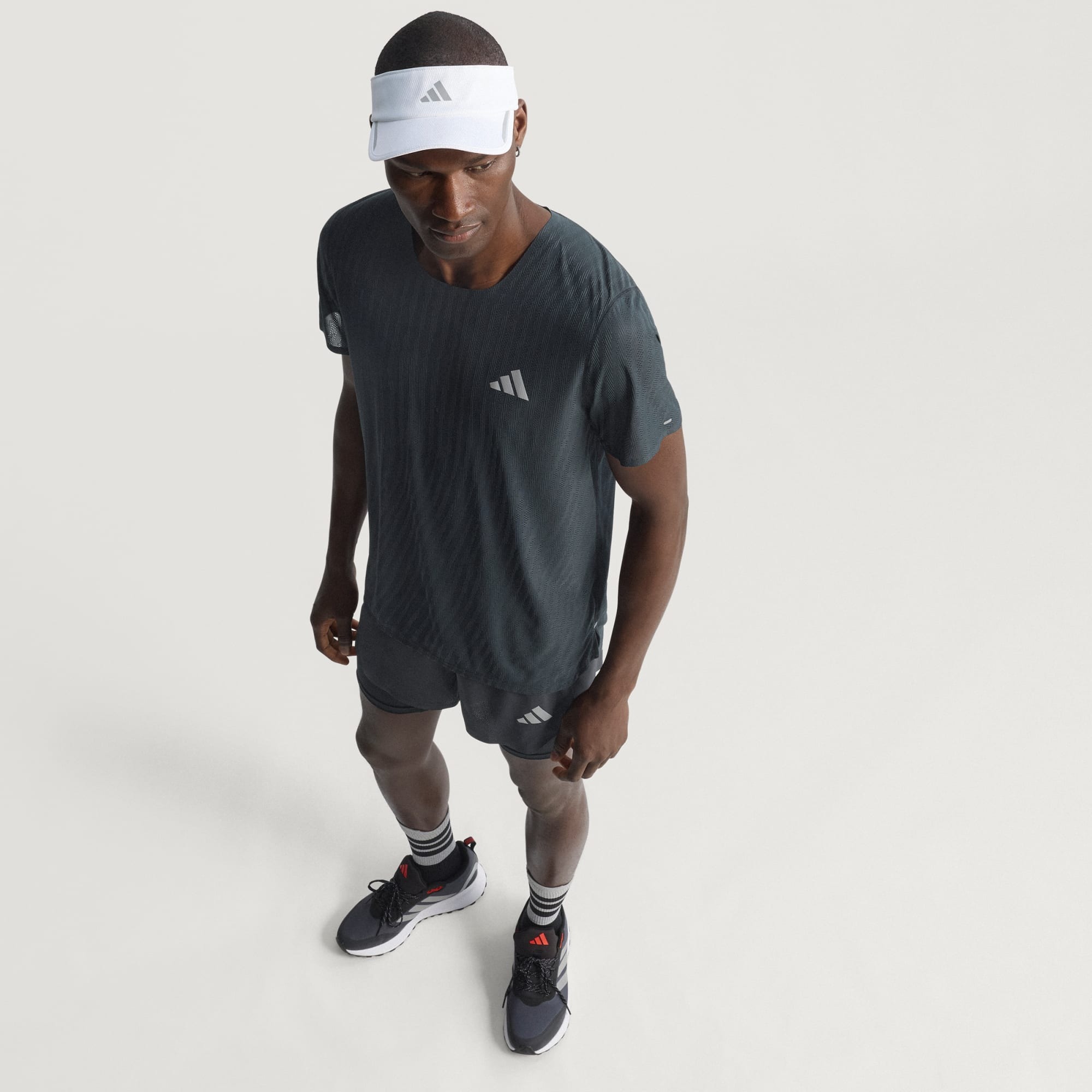 Adidas เสื้อกีฬาผู้ชาย Men's Adi365 Running CLIMACOOL+ | Black/Grey Six ( JM5702 ) - Image 5