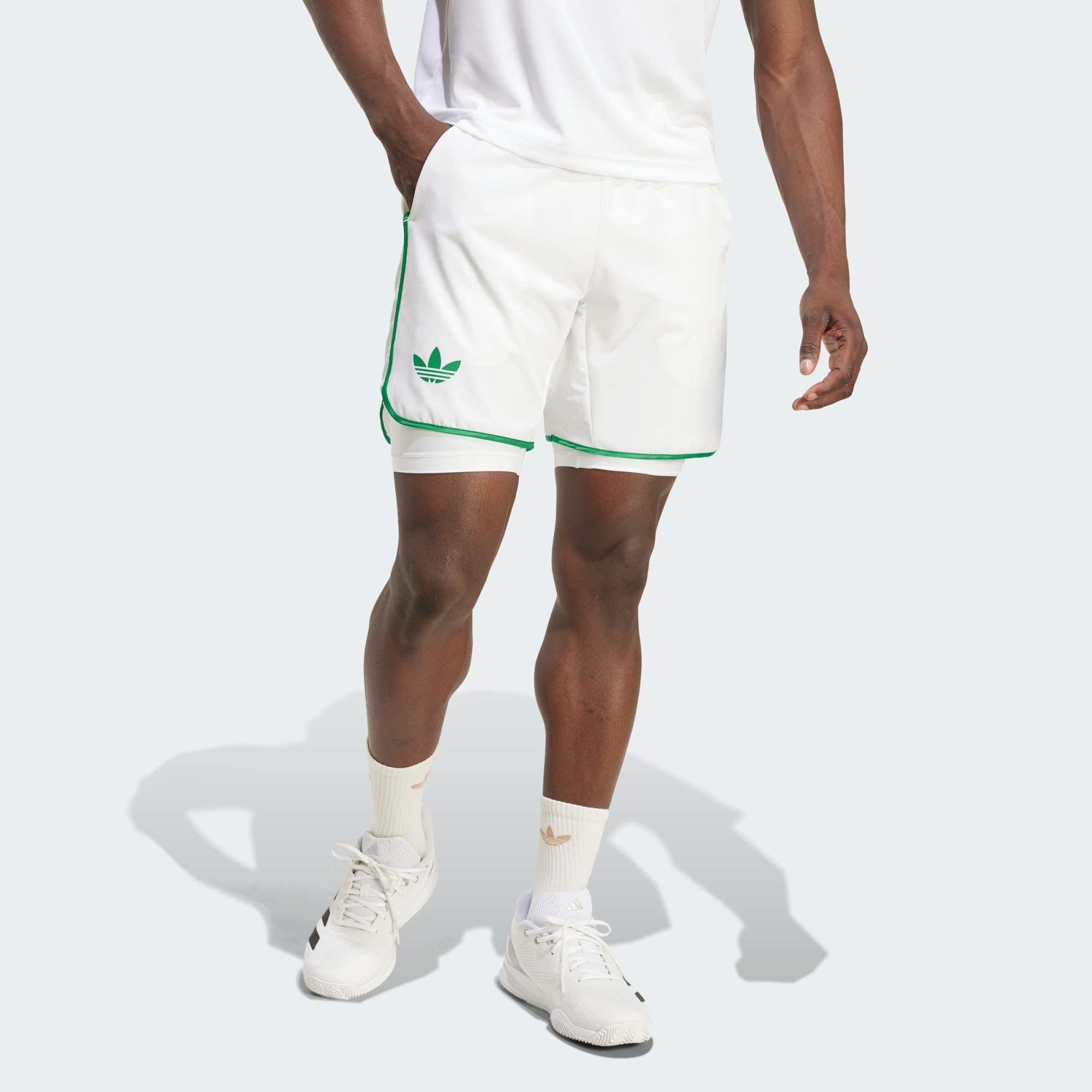 Adidas กางเกงเทนนิสผู้ชาย Men's Tennis Climacool Shorts Set | White ( JN0786 ) - Image 2