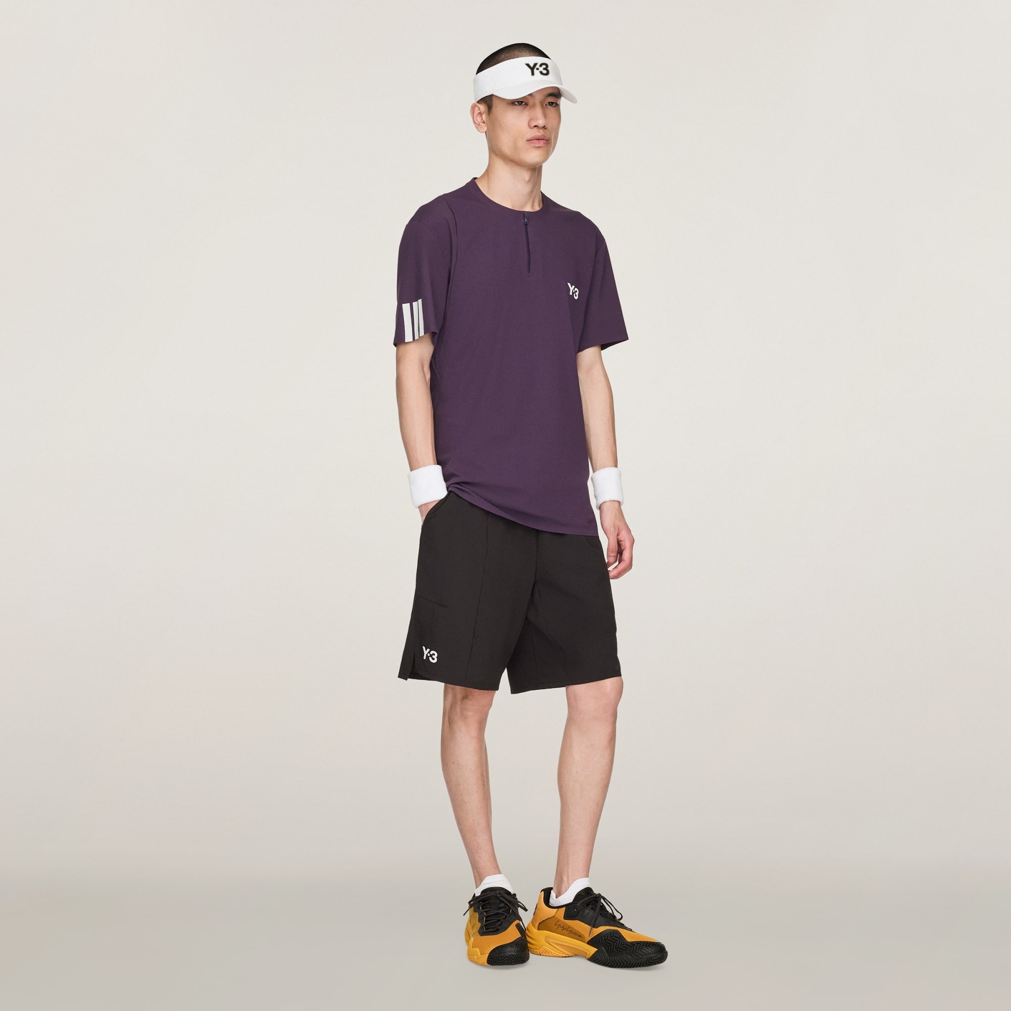 Adidas เสื้อเทนนิสผู้ชาย Men's Y-3 Tennis Pro FreeLift Tops | Aurora Plum ( JN2992 ) - Image 3