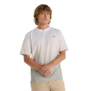 New Balance เสื้อเทนนิสผู้ชาย Printed Tournament Top | Linen ( MT41406LIN )