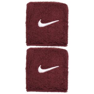 Nike ปลอกรัดข้อมือเทนนิสแบบสั้น Swoosh Classic Wristbands 2-Pack | Dark Team Red/White ( N1012405656 )