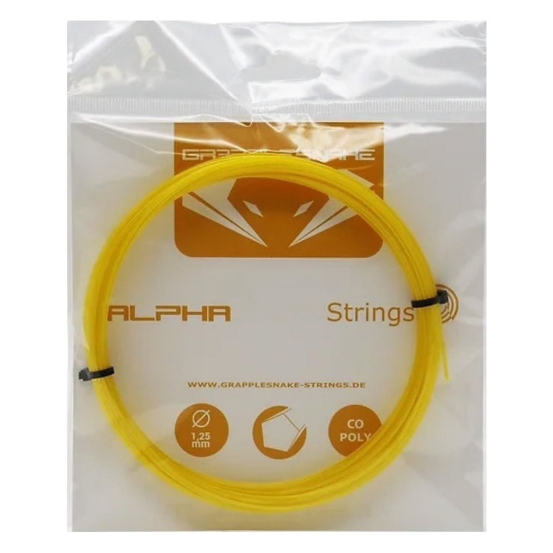 Grapplesnake เอ็นไม้เทนนิส Alpha 1.25mm Tennis String Pack | Yellow ( ALPHAYE )