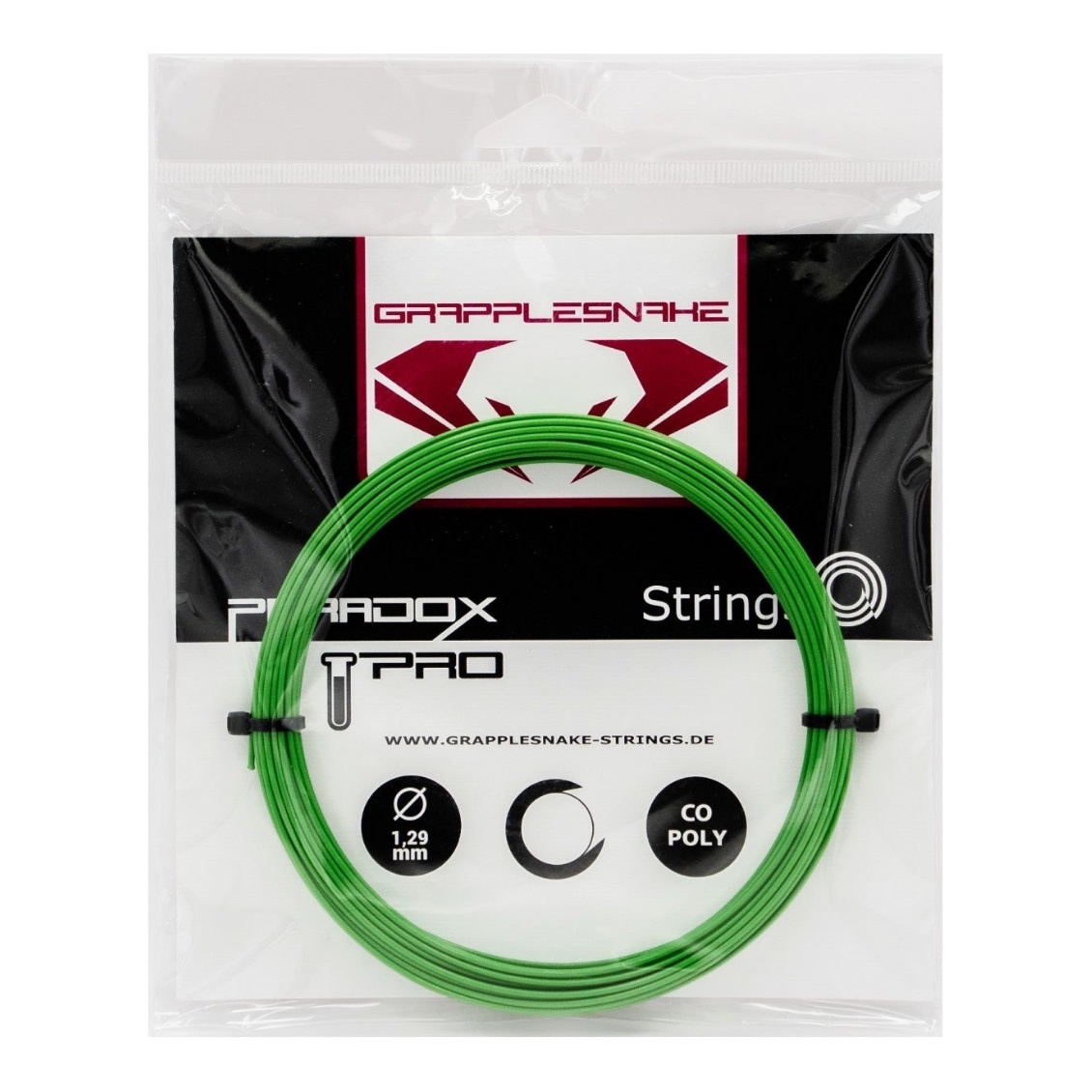 Grapplesnake เอ็นไม้เทนนิส Paradox Pro 1.29mm Tennis String Pack | Green ( PARADOXPRO )