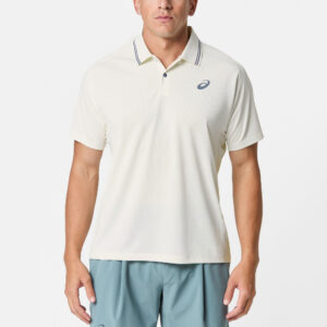 Asics เสื้อเทนนิสผู้ชาย Men's Game Polo SS Top | Cream ( 2041A381-100 )