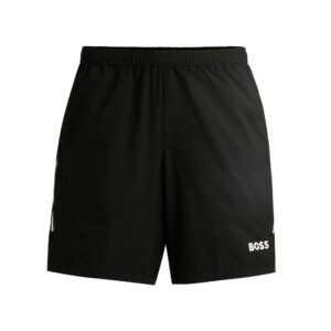 Boss กางเกงเทนนิสผู้ชาย Matteo Berrettini Water-Repellent Shorts | Black ( 50540307-001 )
