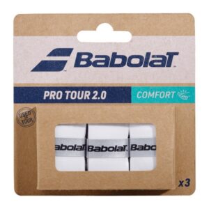 Babolat เทปพันด้าม/กริ๊ปพันด้ามไม้เทนนิส Pro Tour 2.0 x3 Overgrips Tape Racket Tennis | White ( 653053 )