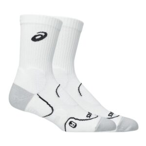 Asics ถุงเท้าเทนนิส Court+Tennis Crew Socks | Brilliant White ( 3043A136-100 )