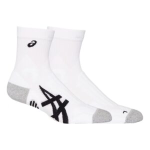 Asics ถุงเท้าเทนนิส Court+Tennis Crew Socks | Brilliant White ( 3043A071-101 )