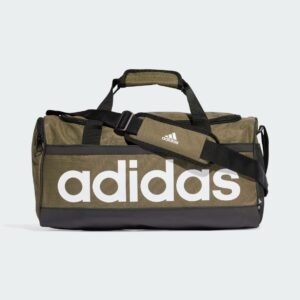 Adidas กระเป๋า Essentials Linear Duffel Bag Medium | Olive Strata / Black / White ( HR5350 )