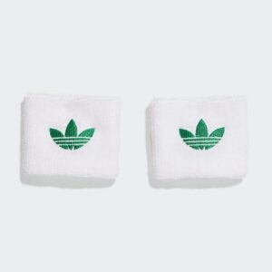 Adidas ปลอกรัดข้อมือเทนนิสแบบสั้น Tennis Originals Wristband Small | White / Green ( JW8533 )