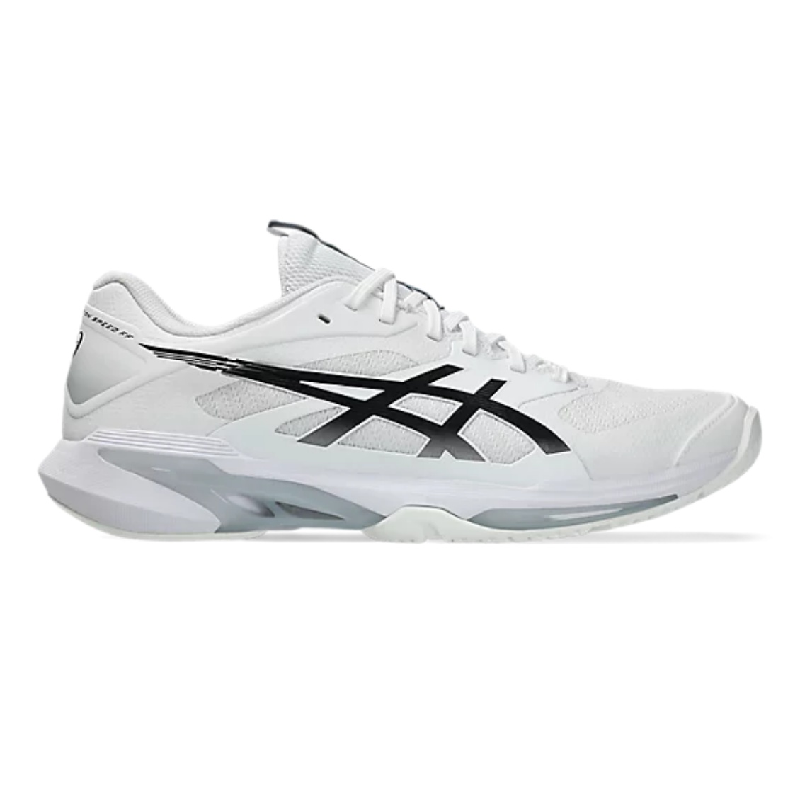 Asics รองเท้าเทนนิสผู้ชาย Solution Speed FF 4 | White/Black ( 1041A532-100 )