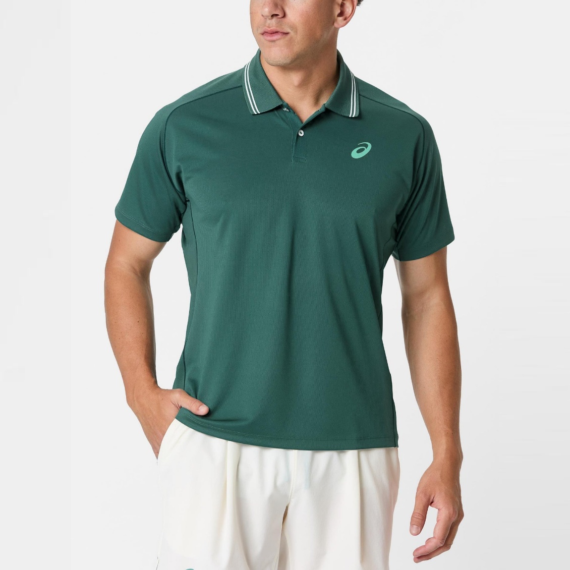 Asics เสื้อเทนนิสผู้ชาย Men's Game Polo SS Top | Dark Neptune ( 2041A381-300 )