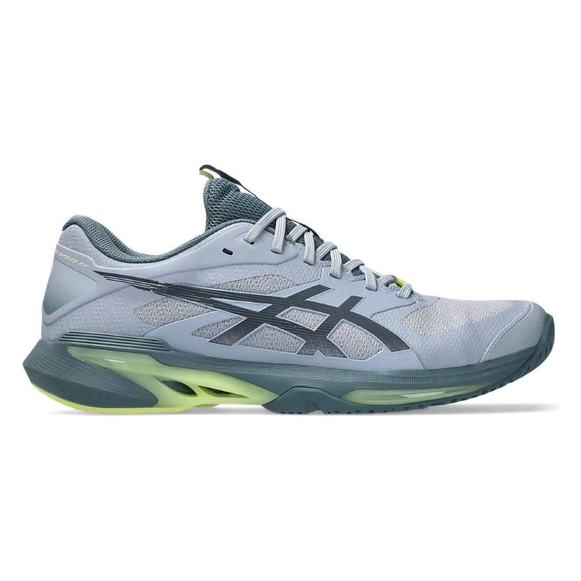 Asics รองเท้าเทนนิสผู้ชาย Solution Speed FF 4 | Grey Blue/Ironclad ( 1041A532-400 )