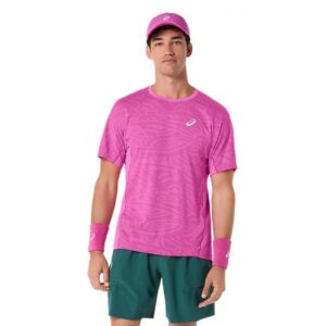 Asics เสื้อเทนนิสผู้ชาย Men's Match Jacquard SS Top | Digital Sakura ( 2041A391-700 )